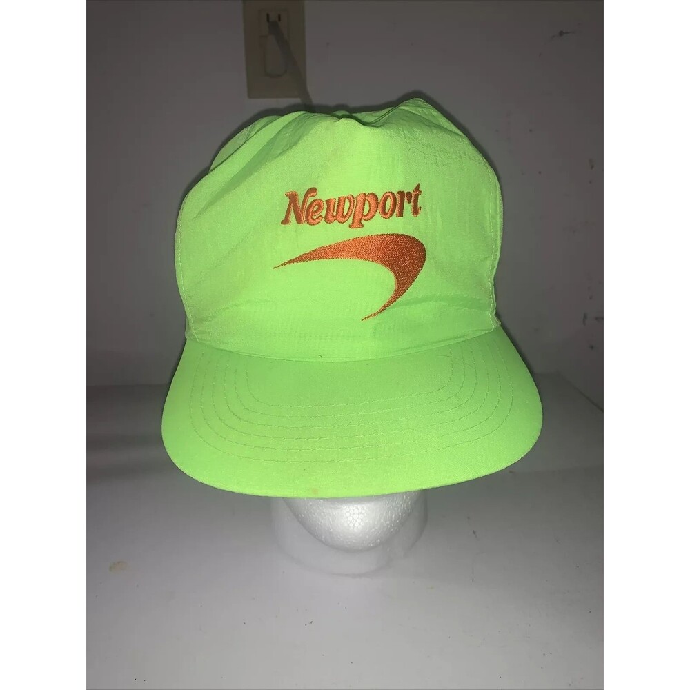 Newport Cigarettes Neon Yellow Nylon SnapBack Hat Cap Promotional Logo